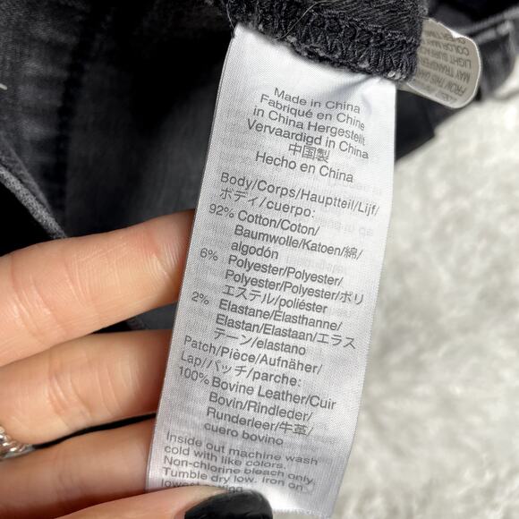 MADEWELL 9" Mid-Rise Skinny Raw Hem Distressed Ripped Knee Black Grey Jean 28 - Picture 7 of 8